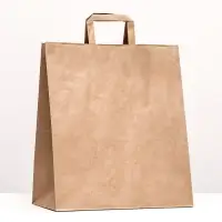 Пакет крафт без печати 32&times;18&times;32 см, плоская ручка