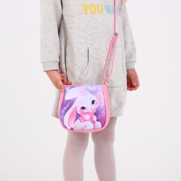 Сумка детская &laquo;Зайка в свитере&raquo; из эко-кожи, на ремешке, 17х12х5 см