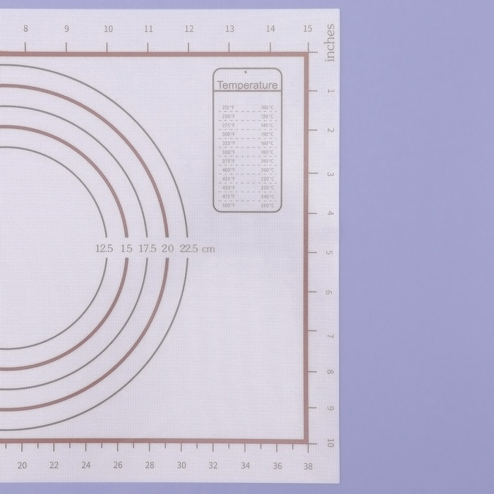 Коврик для выпечки и раскатки теста с разметкой, армированный, силикон, 42×29,5 см, белый Коврик для выпечки и раскатки теста с разметкой, армированный, силикон, 42×29,5 см, белый