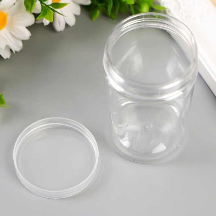 Баночка для скрапбукинга пластик "Цилиндр" 100 мл прозрачная 9х5,2х5,2 см