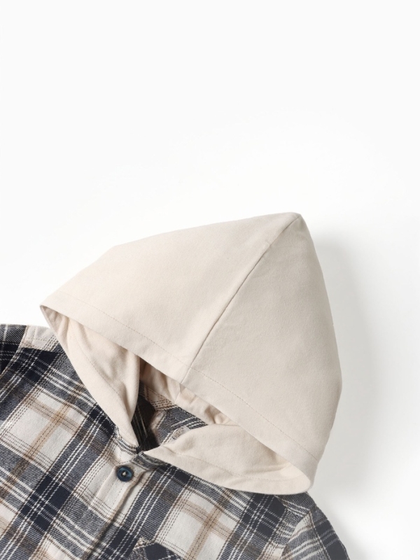 Рубашка детская фланелевая с капюшоном KAFTAN р. 32 (110-116 см), синий