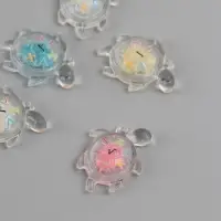 Подвеска для творчества акрил "Улыбчивая черепашка" светится в темноте МИКС 3х2х1 см