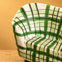 Сувенир дерево "Кресло клетчатое" цв. зелёный, 6х3,5х5 см