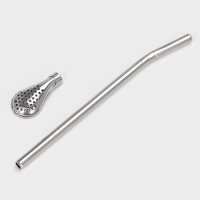 Калабас для чая Мате 240 мл и бомбилья с щеткой для чистки, набор для приготовления, белый 1078512 Калабас для чая Мате 240 мл и бомбилья с щеткой для чистки, набор для приготовления, белый 1078512