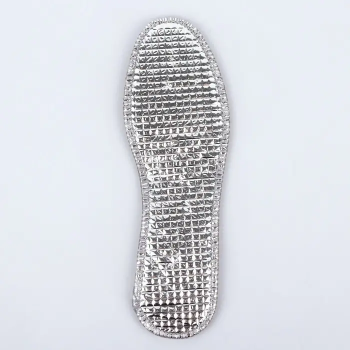 Стельки для обуви, утеплённые, двухслойные, фольгированные, окантовка, р-р RU 35 (р-р Пр-ля 37), 23.5 см, пара, серые