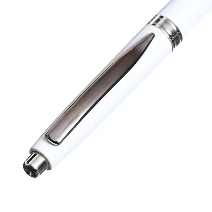 Ручка шариковая автоматическая, 0.5 мм, под логотип, стержень синий, белый корпус