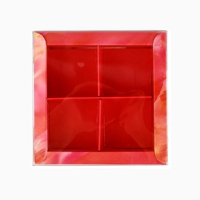 Коробка под 4 конфеты с ячейками &laquo;Яркие краски&raquo;, 10 х 10 х 3 см