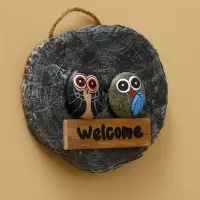 Панно WELCOME, 18&times;5&times;18 см, дерево, бежевое