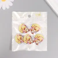 Декор для творчества акрил "Утёнок в пижамке сладко спит на месяце" 3х3х0,2 см