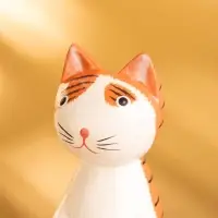 Сувенир дерево "Кот сидячий" цв. оранжевый, 6х6х15 см