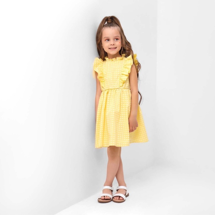 Платье детское с крылышками KAFTAN, размер 30 (98-104 см), цвет жёлтый Платье детское с крылышками KAFTAN, размер 30 (98-104 см), цвет жёлтый