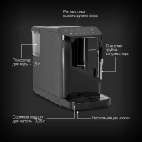 Кофемашина HAM-4001 1350Вт черный