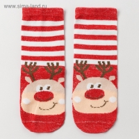 Носки детские &laquo;Лось&raquo;, цвет красный, размер 18-20