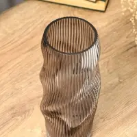 Ваза стекло настольная "Венди" 29х12х10 см, серый