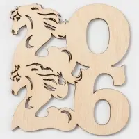 Подставка под горячее Доляна &laquo;Новый год 2026&raquo;, 9&times;8 см, дерево