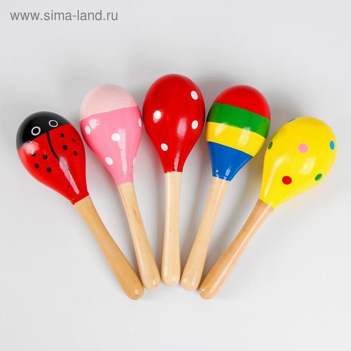 Деревянная игрушка &laquo;Маракас&raquo;,в ассорт., 19 см, МИКС