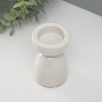 Подсвечник керамика на 1 свечу "Иллюзорность" d=4 см белый 6,5х6,5х10 см Подсвечник керамика на 1 свечу "Иллюзорность" d=4 см белый 6,5х6,5х10 см