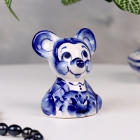 Сувенир гжель &laquo;Мышь&raquo;, бело-синий,керамика,
