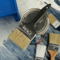 Кисть плоская ЛОМ, натуральная щетина, пластиковая рукоятка, 3", 75 мм