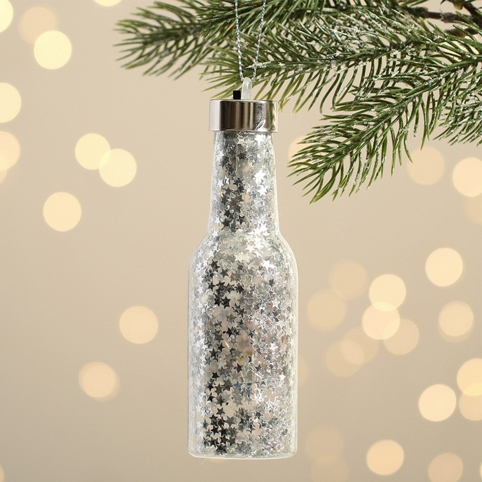 Елочная игрушка новогодняя с гирляндой &laquo;Новый год: С новым годом&raquo;, 14,2 х 4,2 см