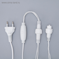 Гирлянда &laquo;Нить&raquo; 10 м, IP44, УМС, белая нить, 100 LED, свечение тёплое белое, 220 В