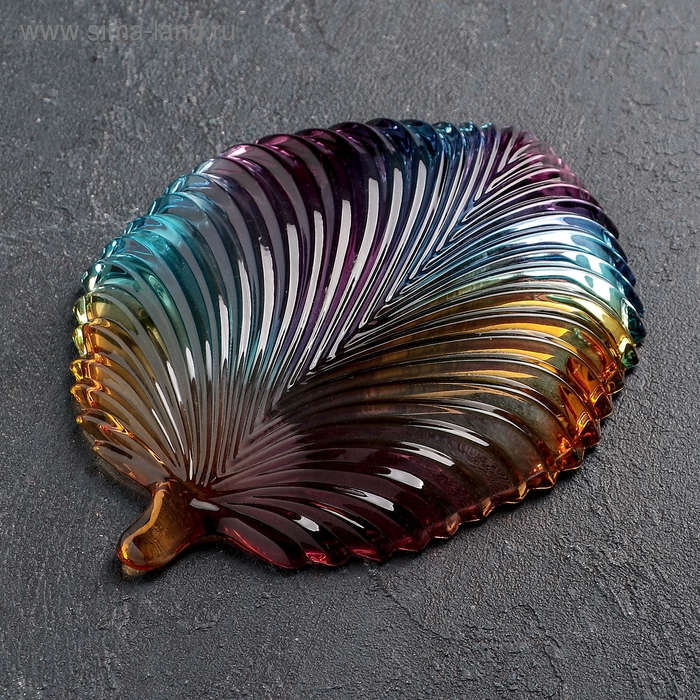 Блюдо стеклянное сервировочное &laquo;Жар птица&raquo;, фигурное, 20,5&times;16,5 см