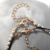 Браслет на ногу набор 2 шт. &laquo;Морской&raquo;, цвет белый в золоте, 28 см