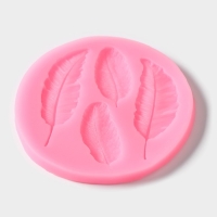 Молд Доляна &laquo;Пёрышко&raquo;, силикон, 9&times;8,6 см, цвет МИКС