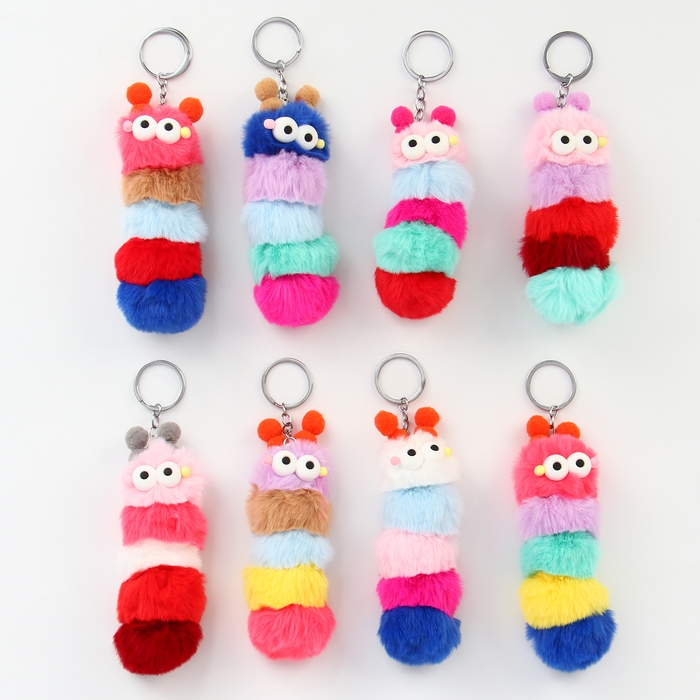 Мягкая игрушка &laquo;Гусеница&raquo; на брелоке, 12 см, цвет МИКС