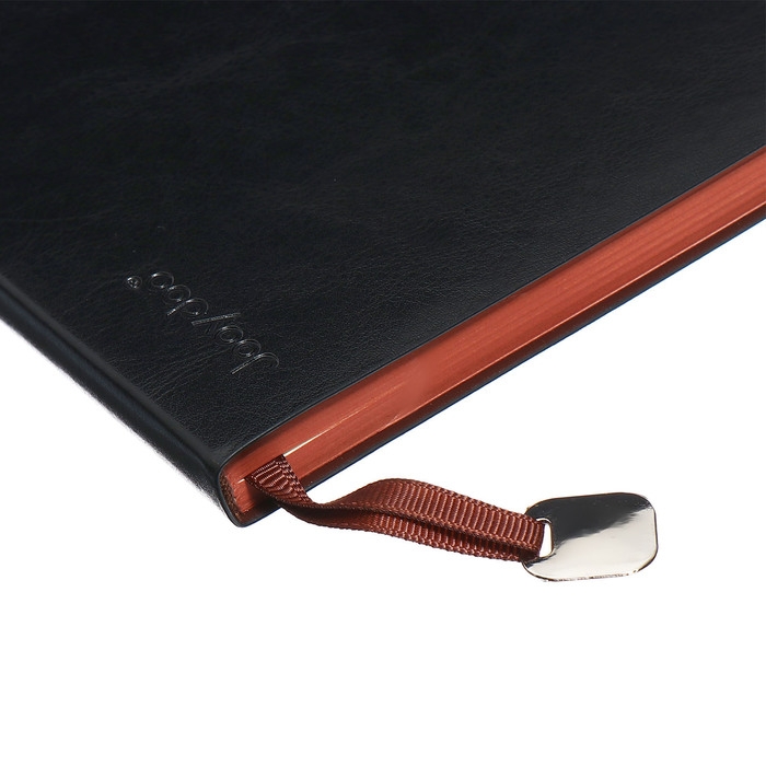 Органайзер на кольцах, А5, 116л, клетка, обл.кожзам, коричневый срез, Черный