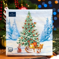 Новогодние салфетки бумажные Art Bouquet &laquo;Лесная красавица&raquo;, 3 слоя, 33х33, 20 шт.