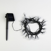 Гирлянда &laquo;Нить&raquo; 4.5 м с насадками &laquo;Сердца&raquo;, IP44, тёмная нить, 30 LED, свечение белое, 2 режима, солнечная батарея