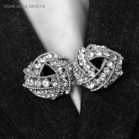 Зажим для кардигана &laquo;Бермуды&raquo;, цвет белый в серебре