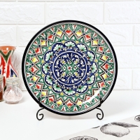 Ляган узбекский Риштанская керамика "Узоры " для плова, 28 см, в подарочной упаковке Ляган узбекский Риштанская керамика "Узоры " для плова, 28 см, в подарочной упаковке