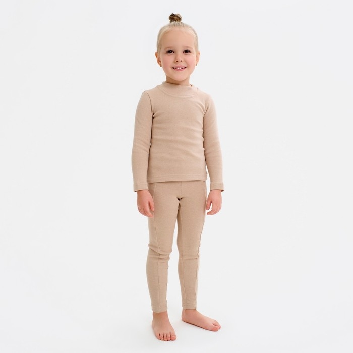 Термобельё для девочки (лонгслив, легинсы) цвет бежевый, рост 140 Термобельё для девочки (лонгслив, легинсы) цвет бежевый, рост 140