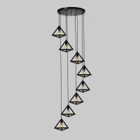 Светильник-каскад "Треугольник" 8хЕ27 40Вт черный 60х60х290 см Светильник-каскад "Треугольник" 8хЕ27 40Вт черный 60х60х290 см