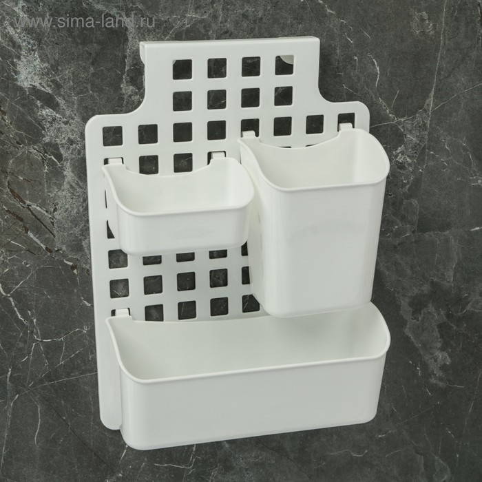 Корзина для хранения подвесная с контейнерами, 29&times;9,5&times;38 см, цвет белый