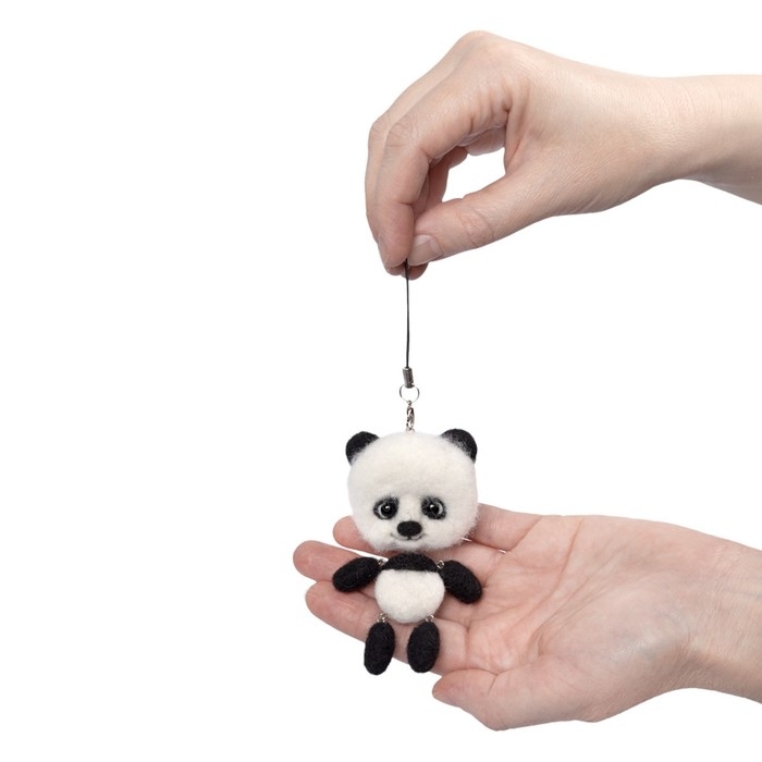 Игрушка брелок &laquo;Панда&raquo;, валяние шерстью