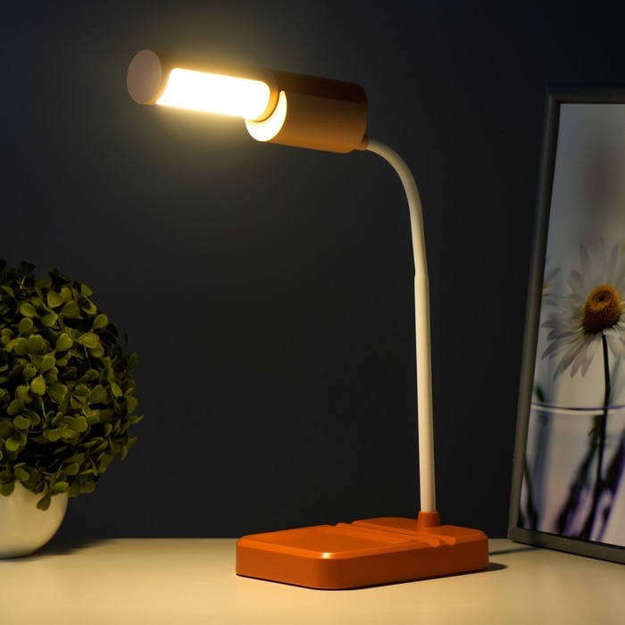 Настольная лампа "Лансер" LED 3,5Вт USB АКБ красно-розовый 11х15х45 см RISALUX