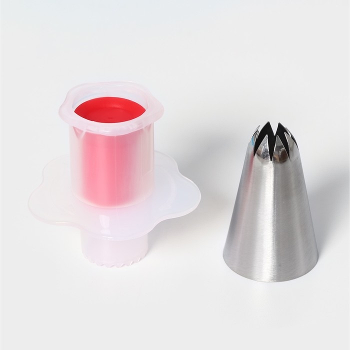 Набор кондитерский для капкейков Доляна, кондитерский мешок 1 шт, насадка 2 шт, форма 50 шт