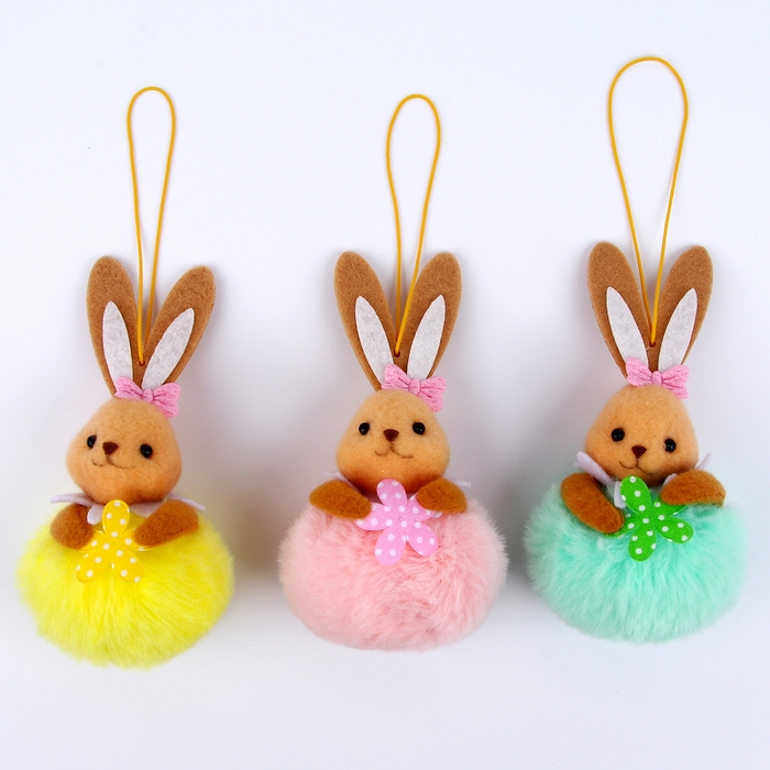 Мягкая игрушка &laquo;Зайчик&raquo; на подвесе, 8 см, цвет МИКС