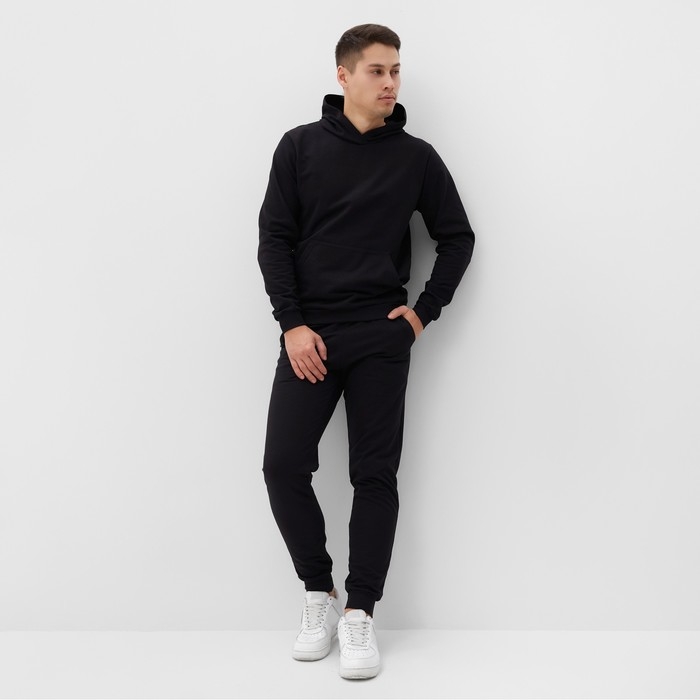 Брюки мужские с карманам, цвет чёрный, размер 50