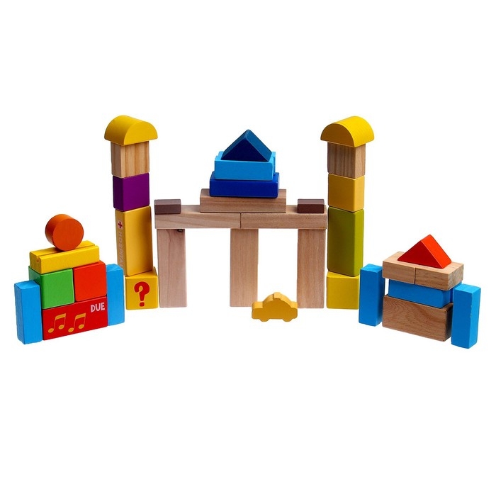 Деревянный конструктор в банке, 40 деталей, 20 &times; 18 &times; 18 см