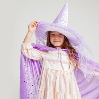 Карнавальный набор &laquo;Модная ведьмочка&raquo;: шляпа, плащ, заколки 3 шт.