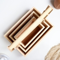 Набор кашпо деревянных подарочных Элегант "Классик", 3 в 1, с ручкой, натуральный Набор кашпо деревянных подарочных Элегант "Классик", 3 в 1, с ручкой, натуральный