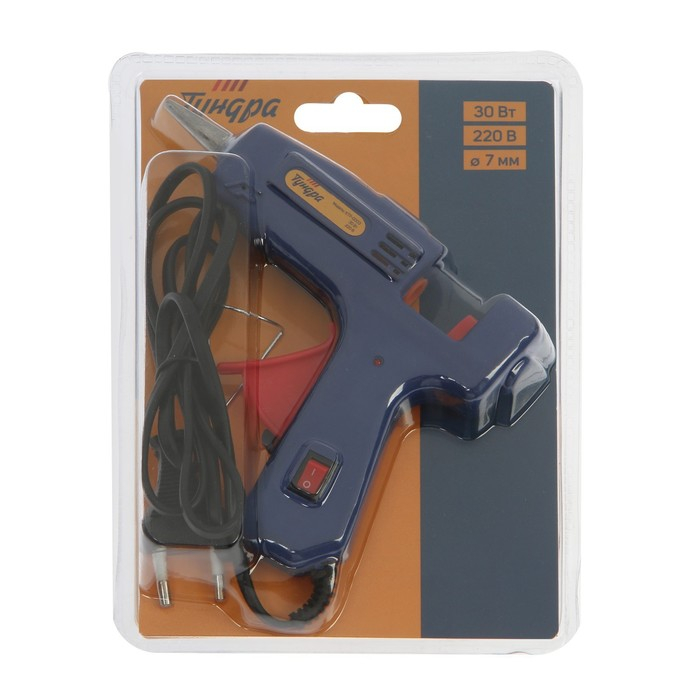 Клеевой пистолет ТУНДРА, 30 Вт, 220 В, выключатель, индикатор, антикапля, шнур 1.2 м, 7 мм Клеевой пистолет ТУНДРА, 30 Вт, 220 В, выключатель, индикатор, антикапля, шнур 1.2 м, 7 мм