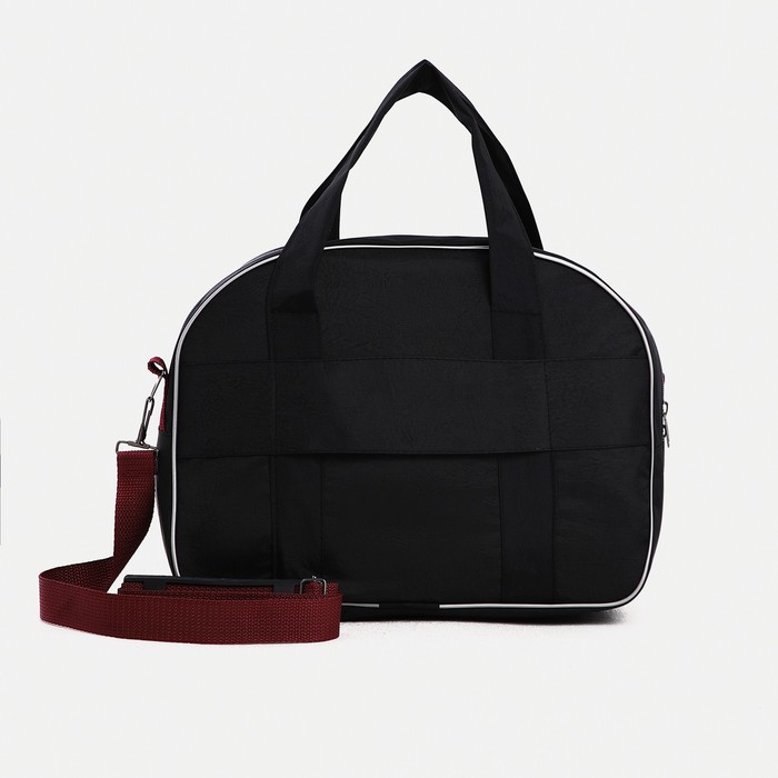 Чемодан малый 37 л (S) с сумкой, отдел на молнии, с расширением, с расширением, цвет чёрный