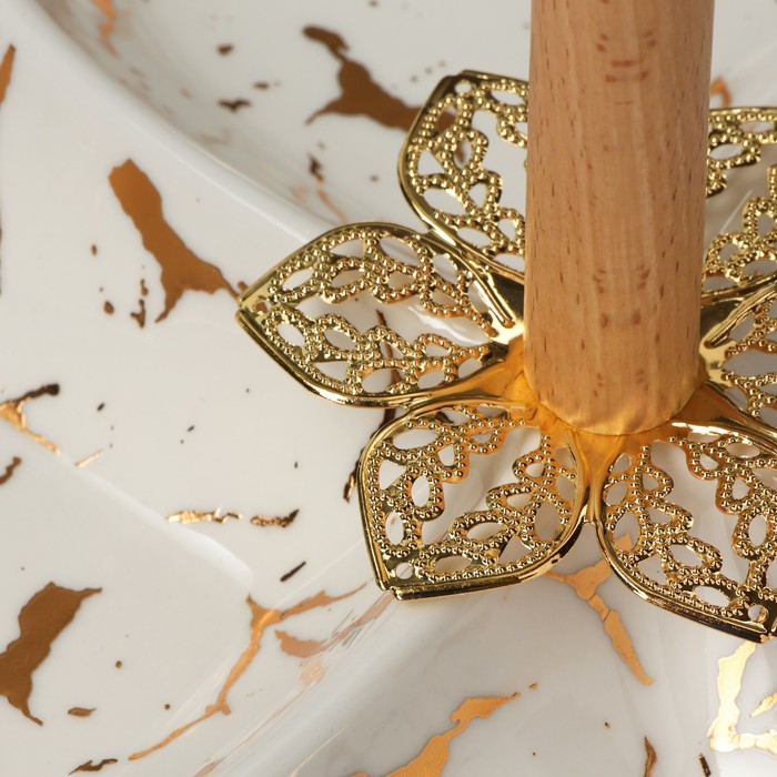 Менажница 4 ячейки &laquo;Марбл&raquo;, 20&times;3,2 см, цвет белый