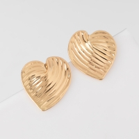 Серьги металл &laquo;Сердца&raquo; лист, цвет золото
