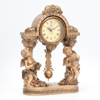 Часы настольные интерьерные на батарейках "Ангелы", маятник, 25 х 33 см, циферблат d-8 см